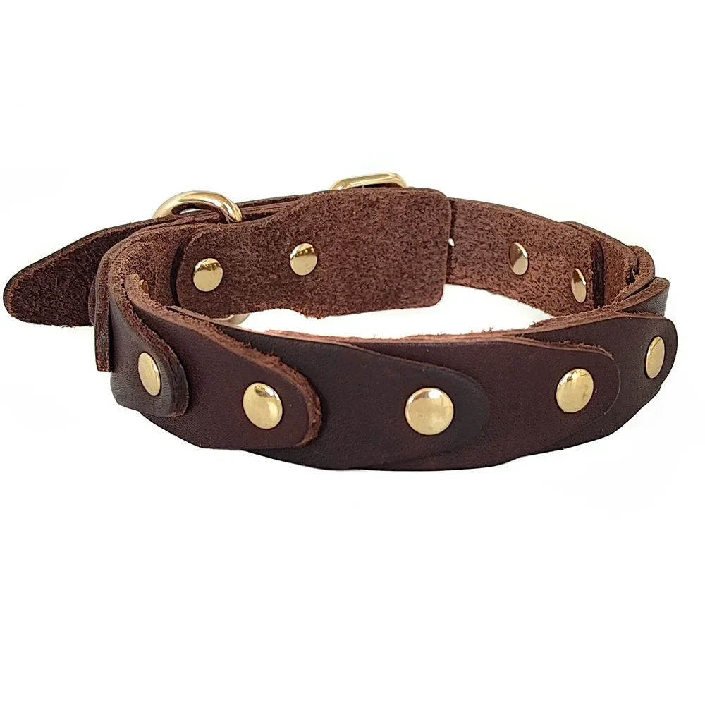 Genuine Leather Dog Collar Heavy Duty for Large Dogs Unique Real Leather Spliced Puppy 1005006968150397
