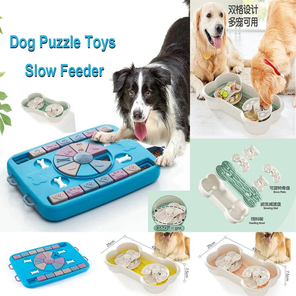 Dog Puzzle Toys Slow Feeder Interactive Increase Puppy IQ Food Dispenser Slowly Eating NonSlip Bowl 1005006969537189