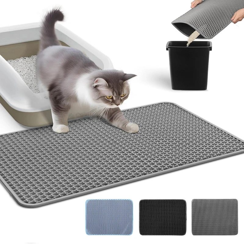 Cat Litter Mat Water Urine Proof Double Layer Pet Foldable Cat Litter Trapping Pet Carpet Bed Pads 1005006970554582