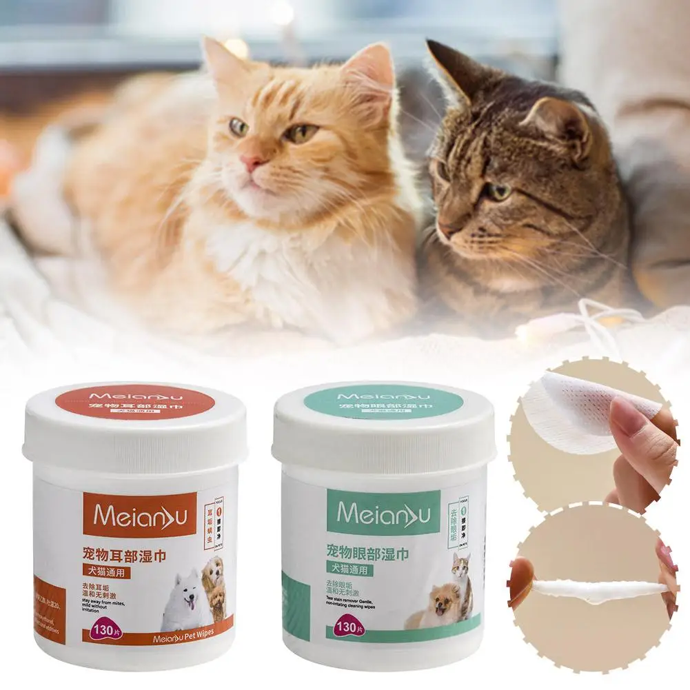 Dog Eye Wipes Puppy Kitten Tear Remover Cleaner Stain Remover Pet Cat Dog Eyes Ears Cleaning Towel 1005006973615023