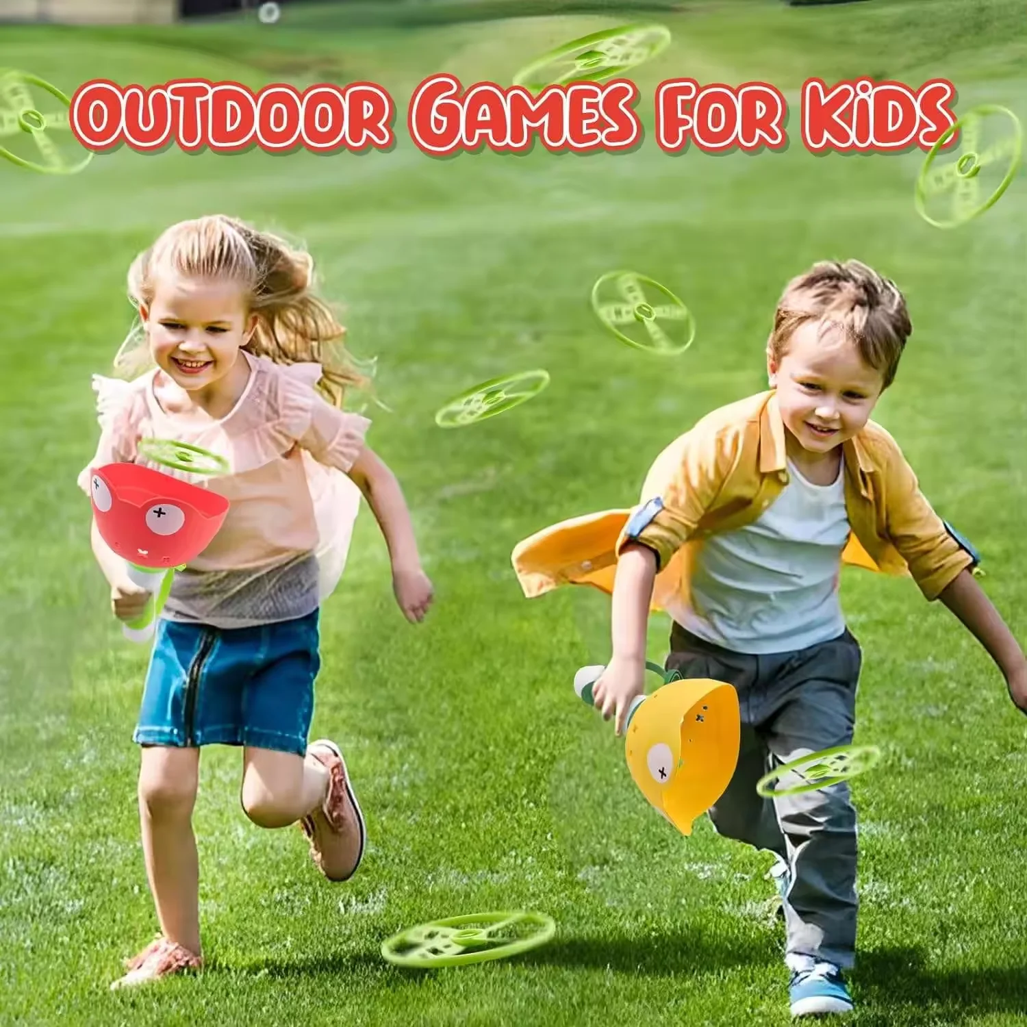 Kids Flying Saucer Launcher Gun Toy Flying Disc Shooting Soaring Ejection Catapult Funny Outdoor 1005006975154338