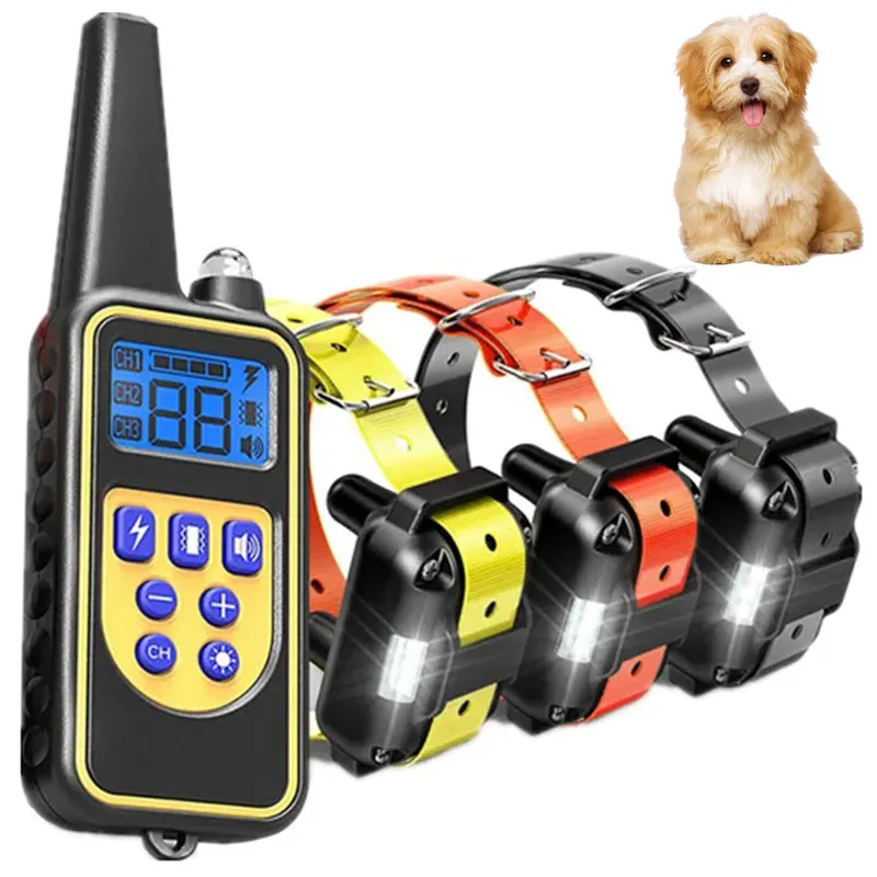 Electric Dog Training Collar Waterproof Dog Bark Collar Pet With Remote Control Rechargeable Anti 1005006980123209