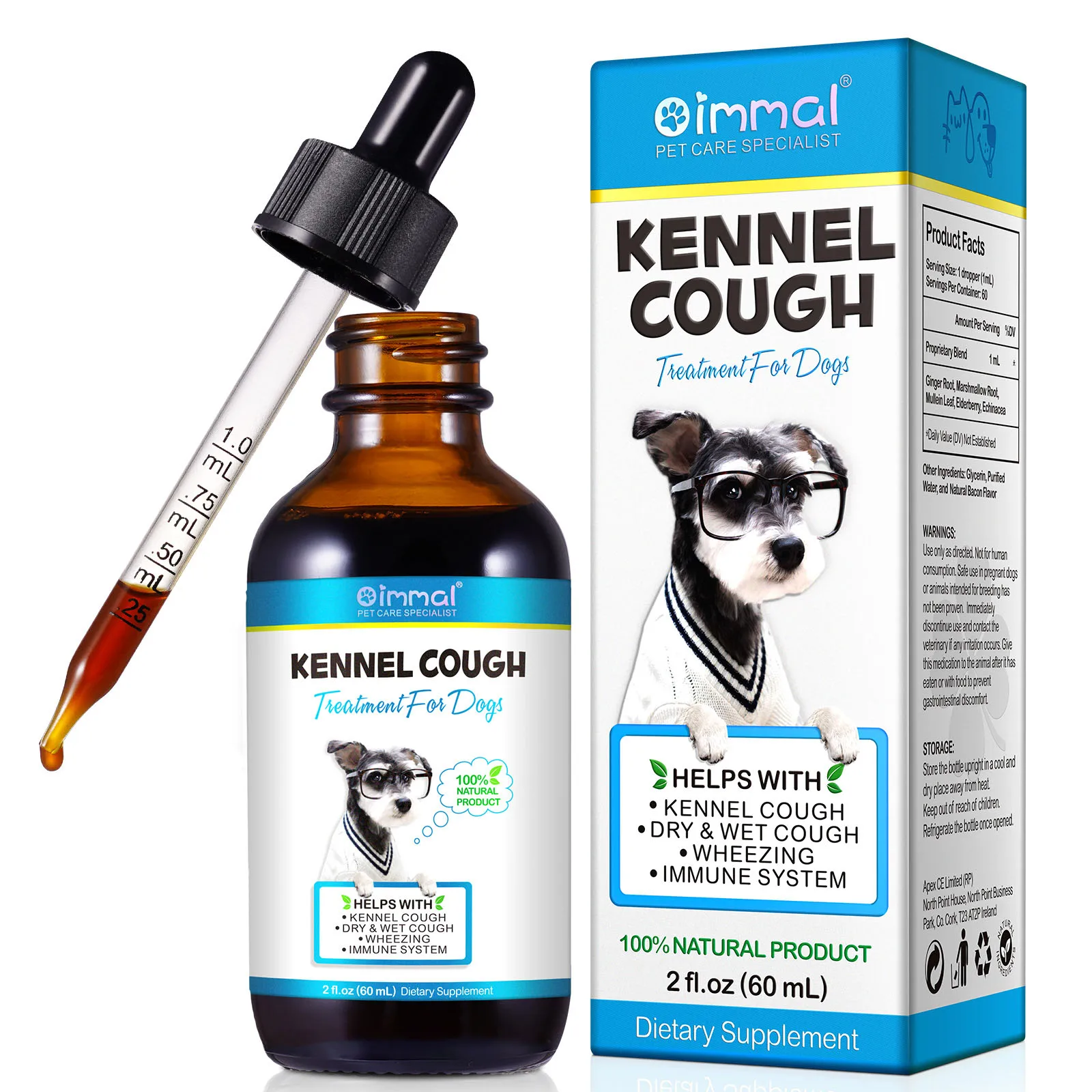 Kennel Cough Relief Drops Treatment for All Dogs Help with Cold Cough Dry and Wet Cough Wheezing 1005006986207412
