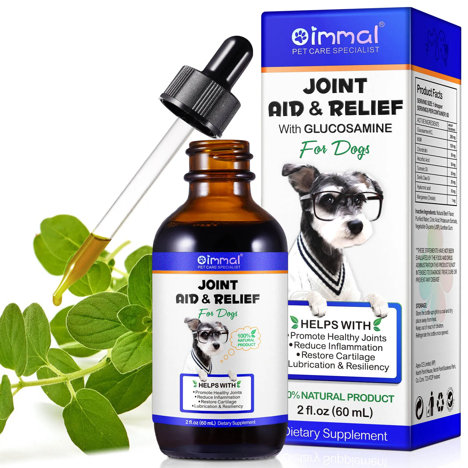 Joint Aid & Relief with Glucosamine for Dogs Promote Healthy Joints Reduce Inflammation Restore 1005006991581050