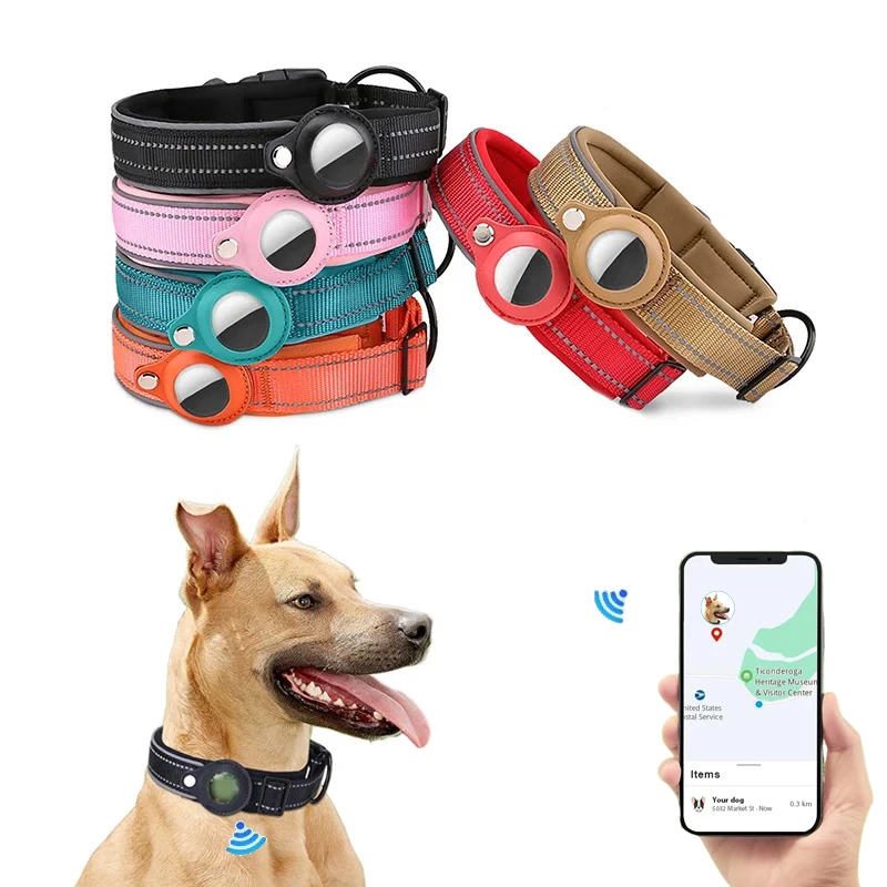 Waterproof Anti-Lost Dog Collar Padded Collars with AirTag Holder GPS Tracker Protective Case 1005006993784850
