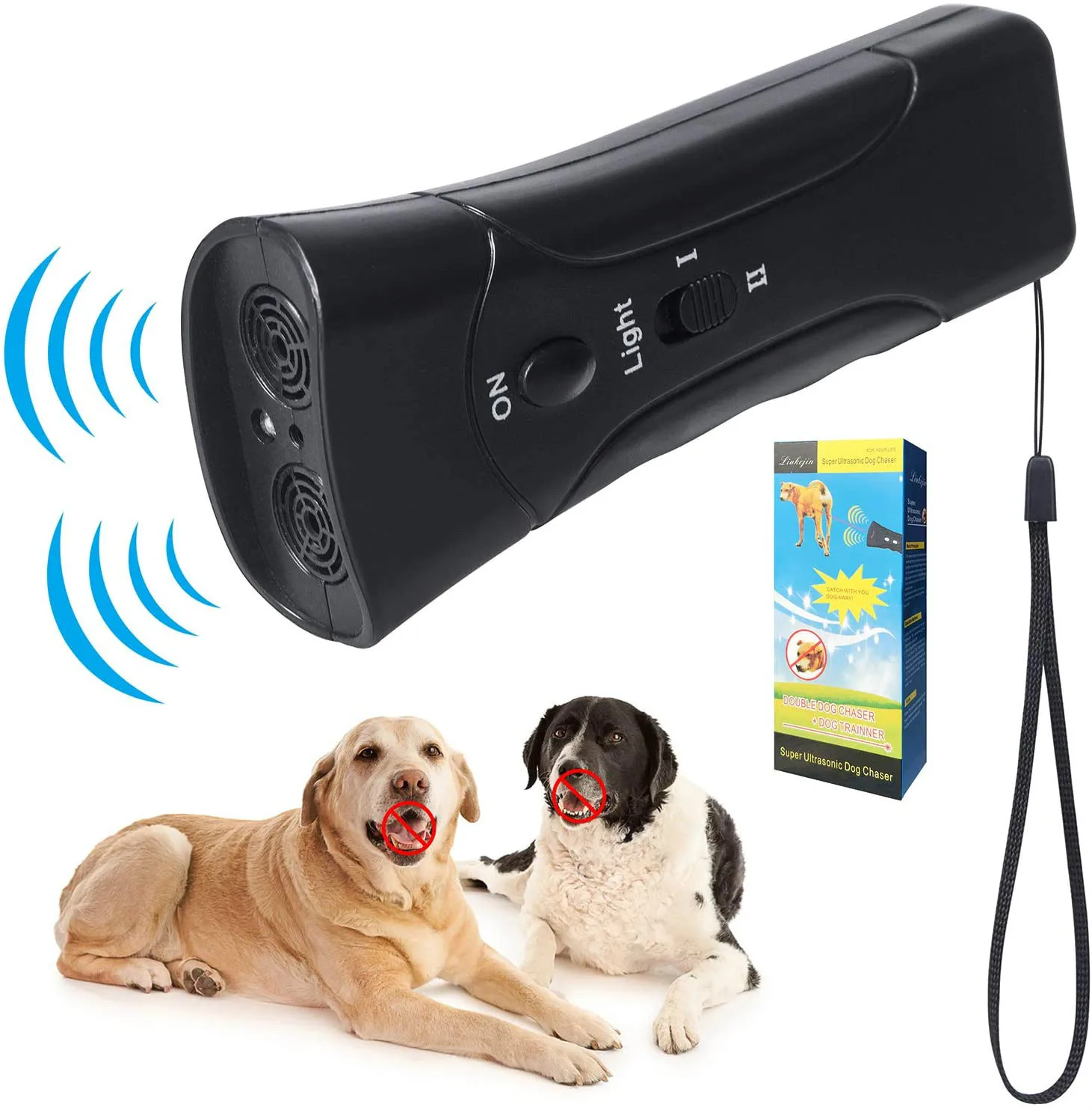 Double Ultrasonic Pet Dog Repeller Anti Barking Stop Bark Training Device High Power Dog Training 1005006995204560