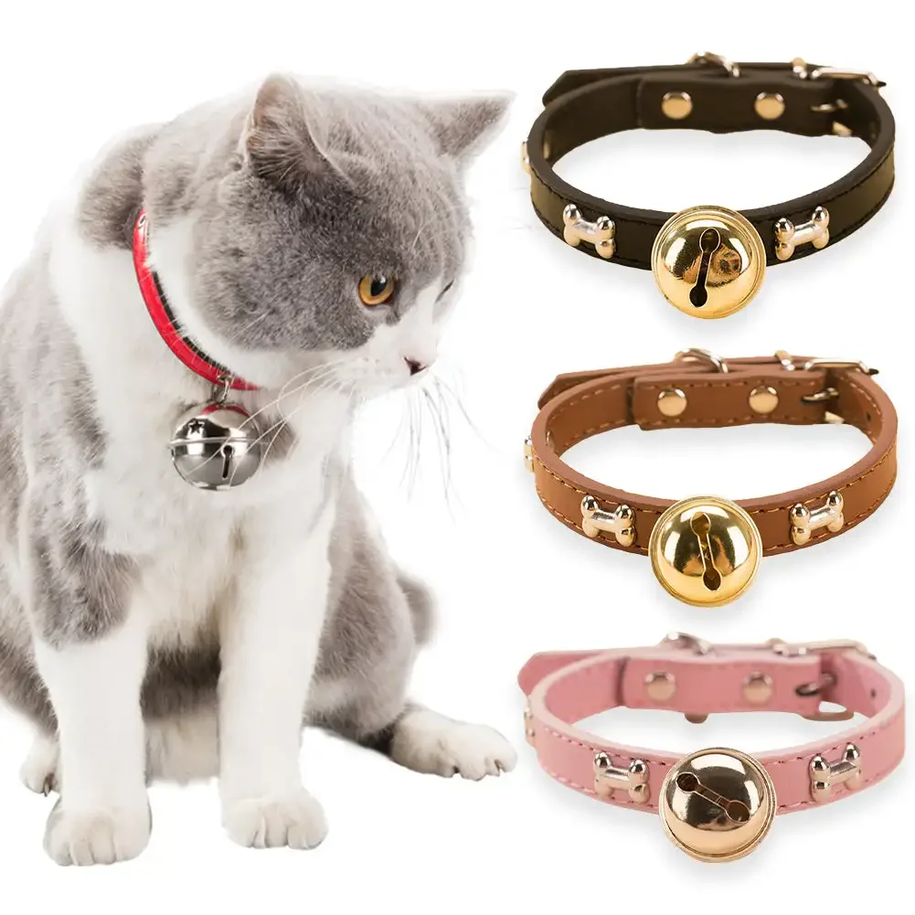 Bone Leather Pet Dog Collars Puppy Pug Durable Collars for Small Large Dog Chihuahua Cat 1005006995486252