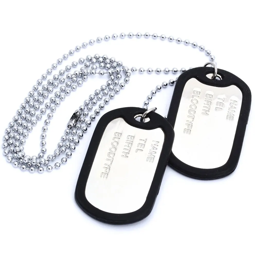 Necklace chain pendant 2 plate identity Dog Tag alloy fashion men 1005006995934448