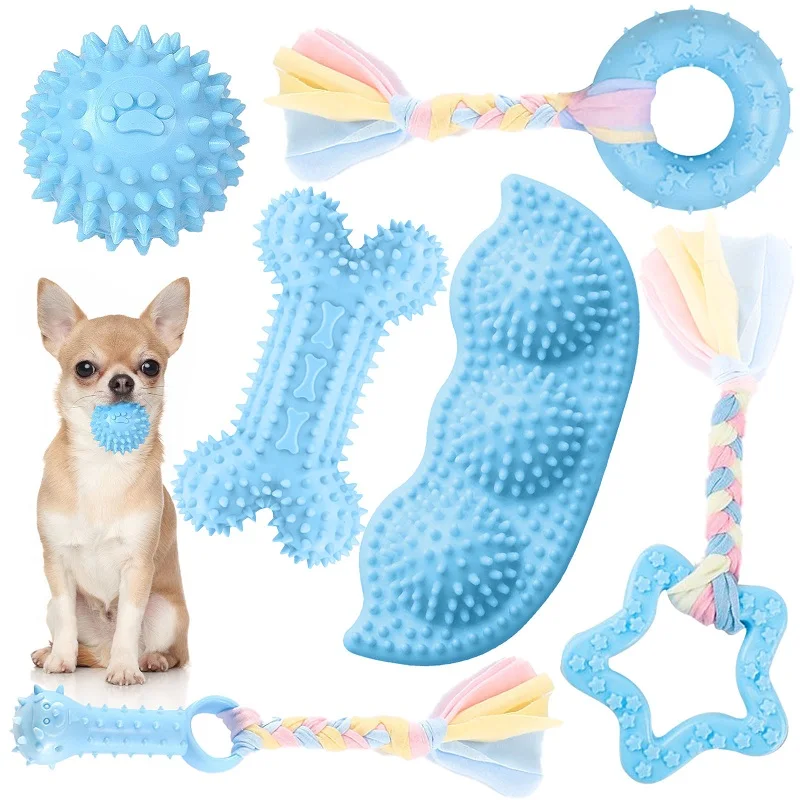 Pet Chew Toys Soft Blue Rubber Durable Molars Training Toy Chihuahua Yorkie Funny Ball Interactive 1005007000564900
