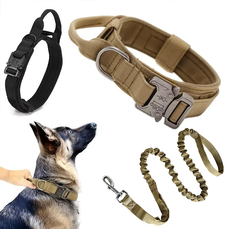 Dog Collar Durable Adjustable Military Pet Collar Tactical Leash Set Nylon Collar Medium Large Dog 1005007001381851
