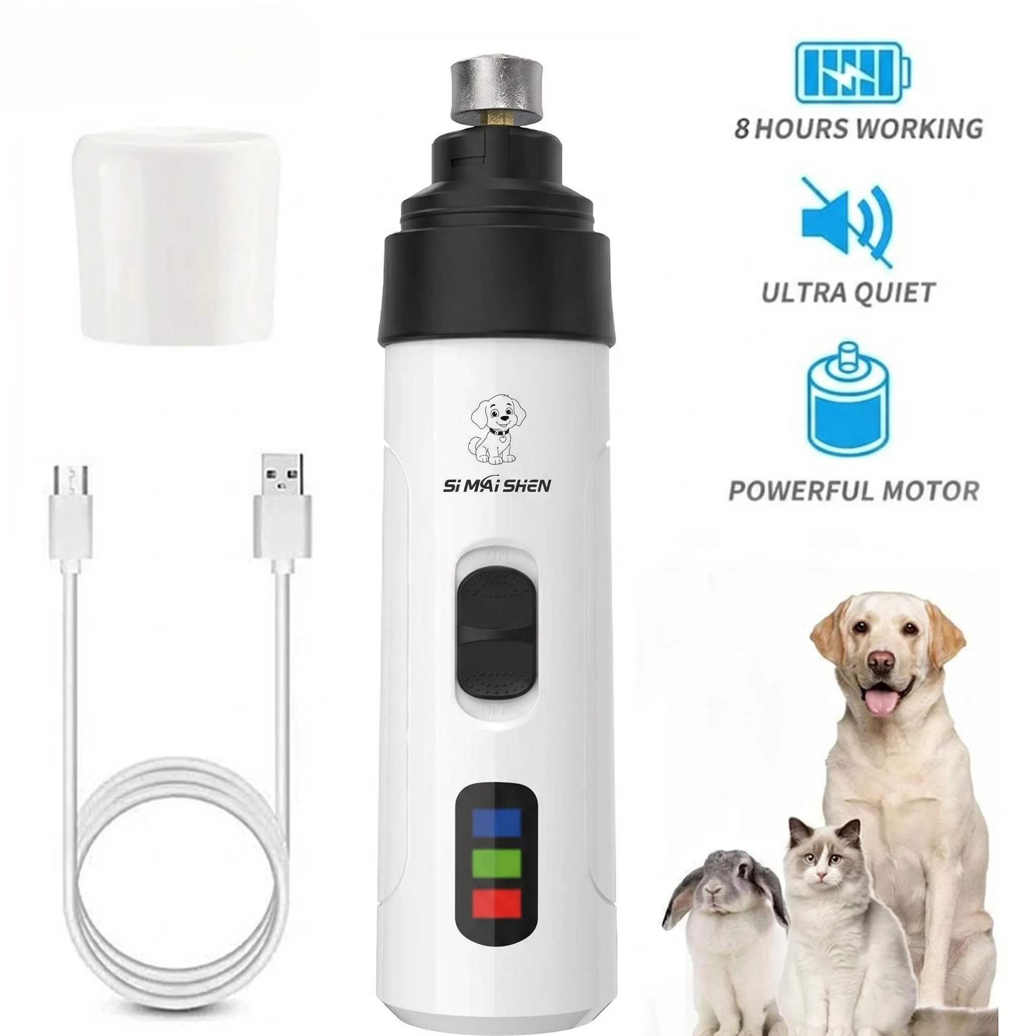 Dog Nail Grinders Painless USB Charging Rechargeable Pet Nail Clippers Quiet Electric Dog Cat Paws 1005007003841841