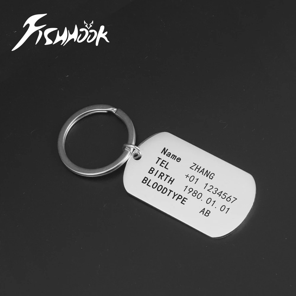 Military Army Tactical Personalized ID Bar US Dog Tag Keychain Soldier Name Chain Custom War Gift 1005007004379483