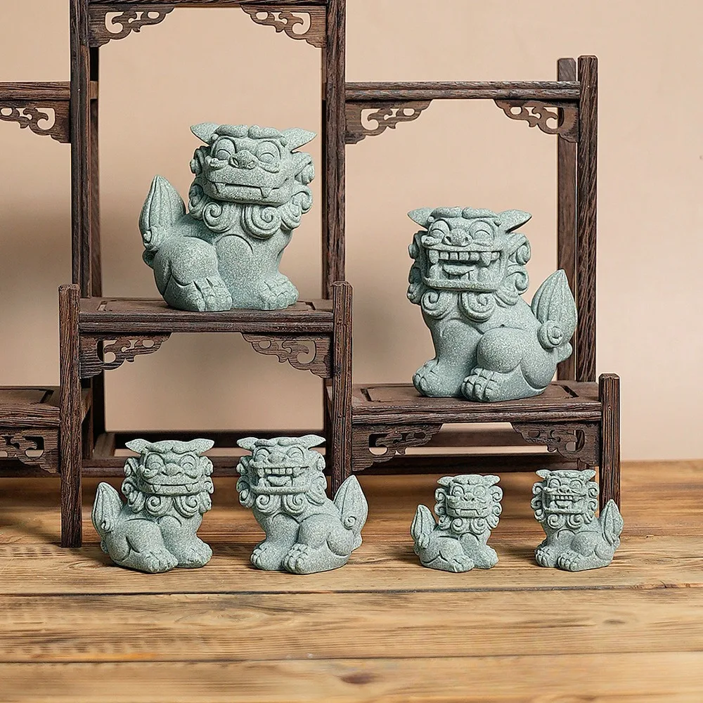 Feng Shui Foo Dog Guardian Statue Pair Chinese Decorative Figurines Home Office Garden Housewarming 1005007007845750