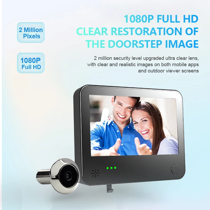 Smart cat eye electronic doorbell anti-peeping remote APP control 4.3 "high definition IPS display 1005007008005308
