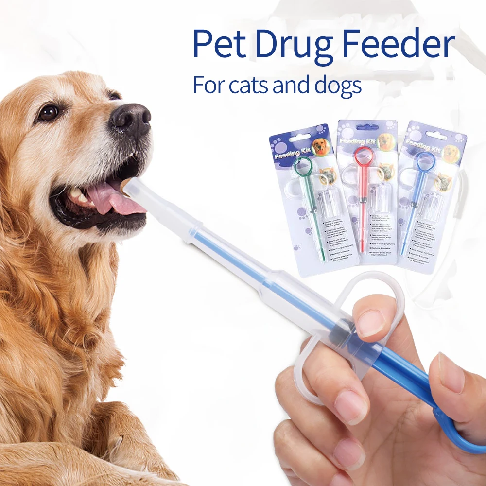 Pet Pills Applicator Cats Dogs Syringe Medicine Feeder Insect Repellent Supplies Can Clip Pills 1005007009393438