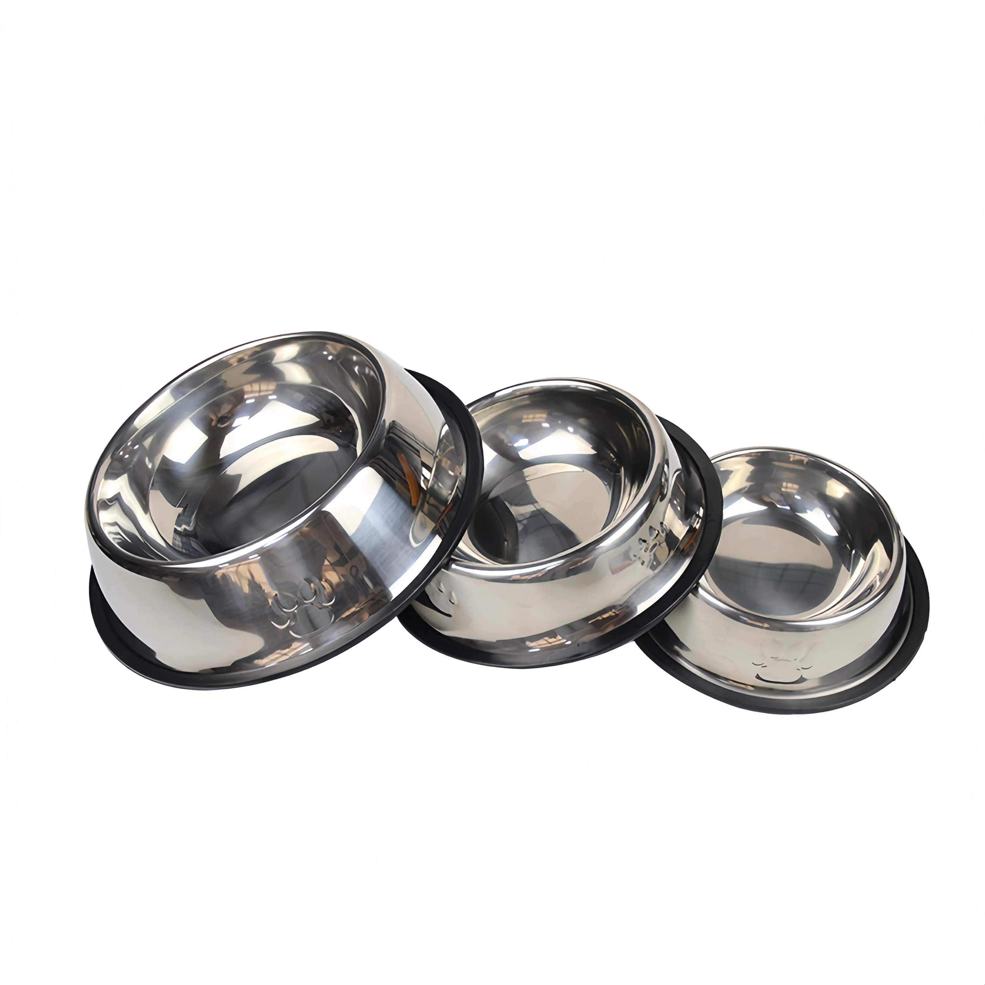Pet Dog Cat Stainless Steel Bowl Pet Feeding Bowl Cat and Dog Drinking Bowl Metal Feeder Bowl 1005007011622493