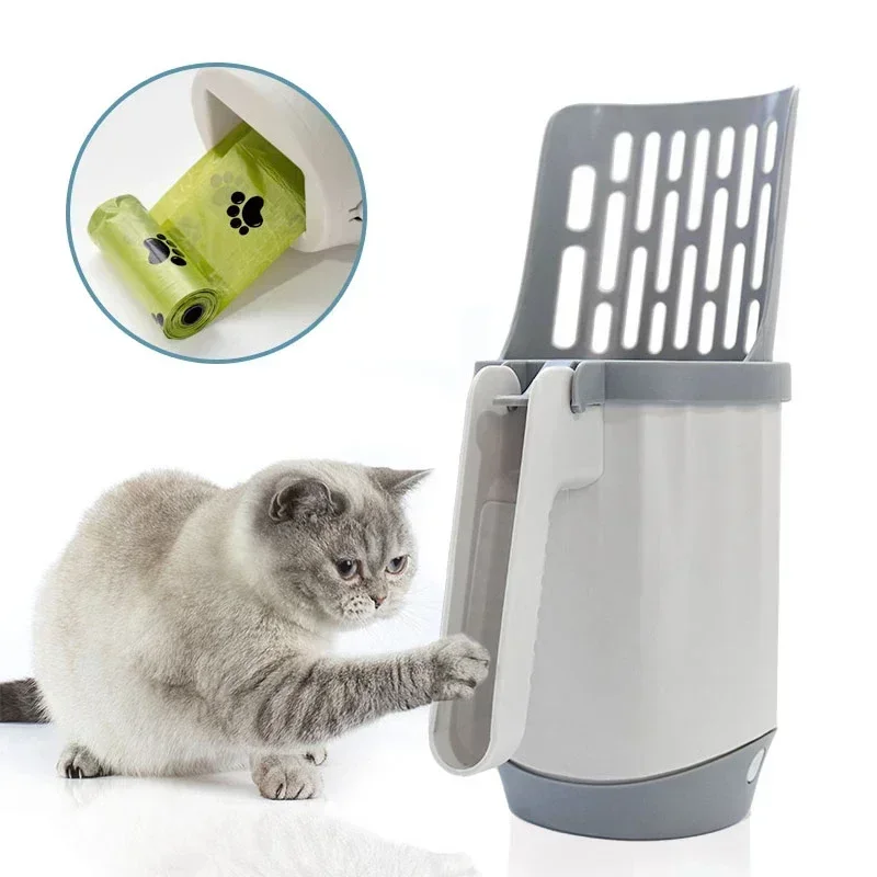 Cat Litter Shovel Scoop with Refill Bag For Pet Filter Clean Toilet Garbage Picker Cat Supplies Cat 1005007017560547