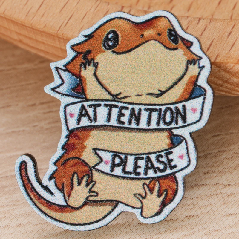 Kawaii Bearded Dragon Enamel Pin Cute Yellow Lizard Badge Creative Jewelry Backpack Decor 1005007029143030