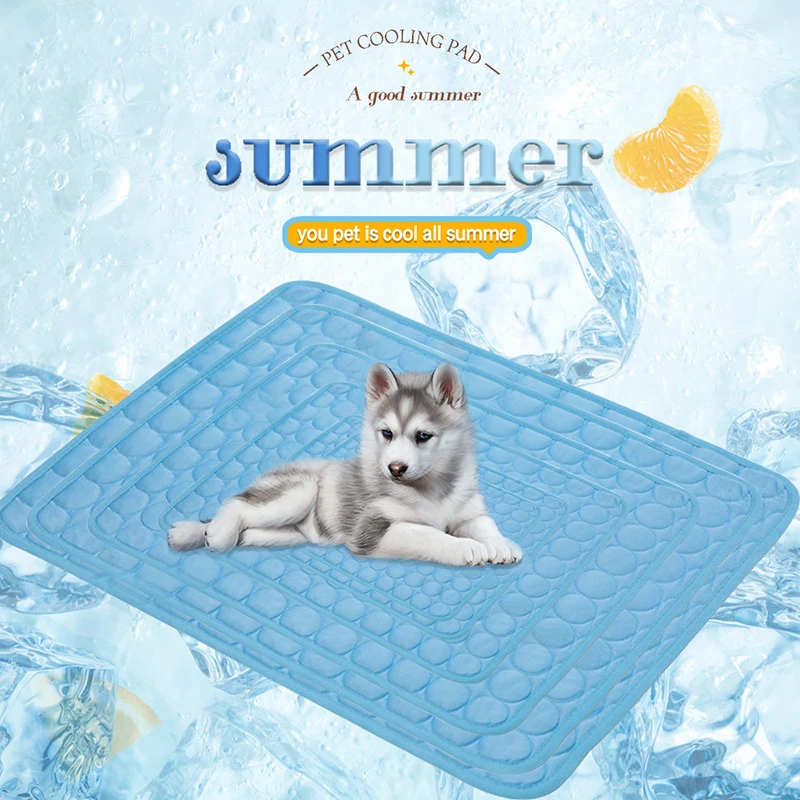 Pet Cooling Mat Dog Cat Sleeping Pad Cool Ice Silk Moisture-proof Mattress Cushion Summer Small 1005007029740827