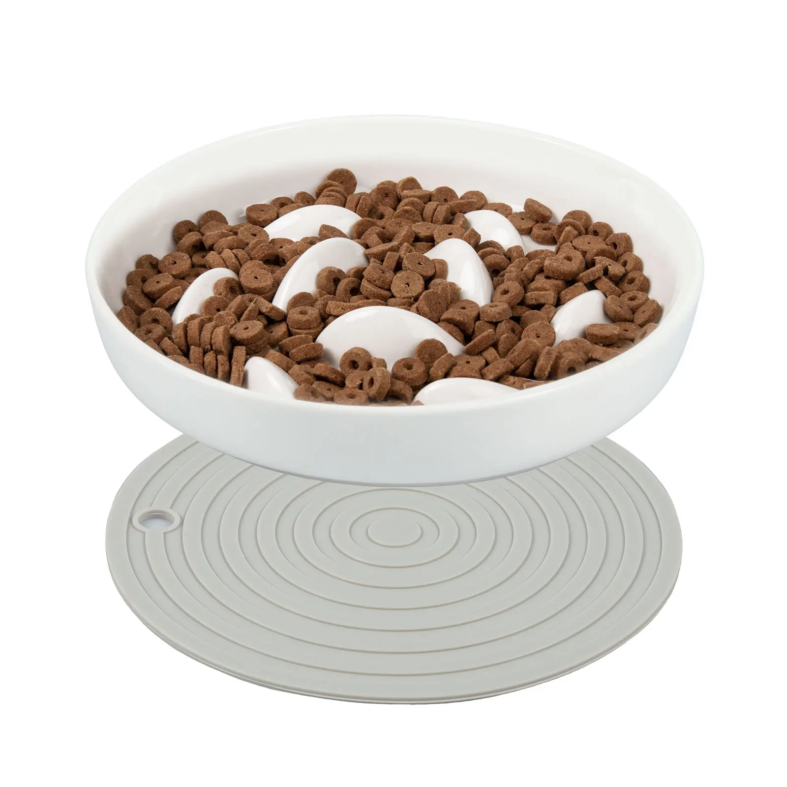 Cat Bowl Slow Feeder Non Slip Mat Raised Edge Pets Eating Anti Vomiting Ceramic Bowl Reusable 1005007032345953