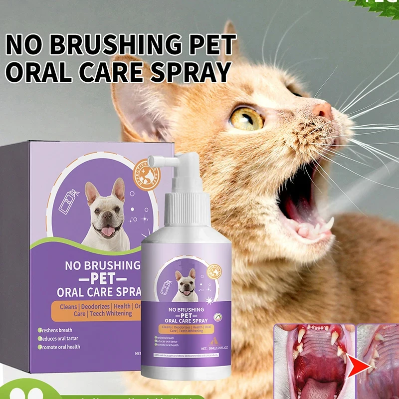 50ml Pet Oral Cleanse Spray Dogs Cats Teeth Clean Deodorant Prevent Calculus Remove Kitten Bad 1005007035918609