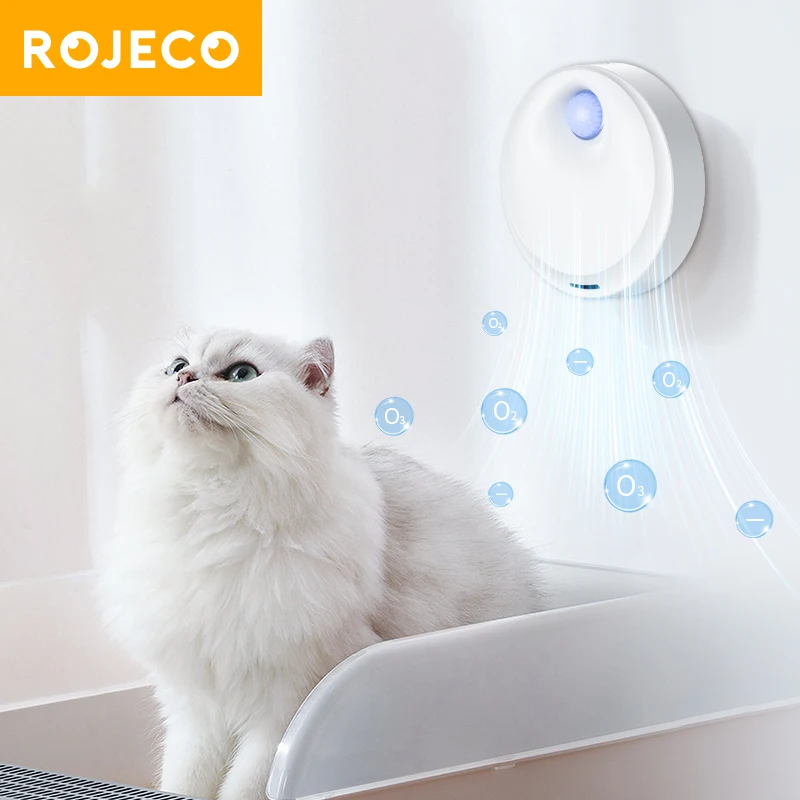 ROJECO 4000mAh Smart Cat Odor Purifier For Cat Litter Box Deodorizer Automatic Pet Toilet Smell 1005007044354148