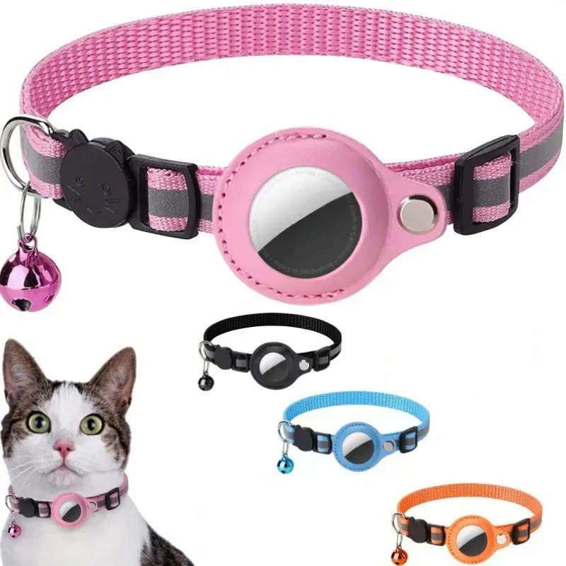 Airtag cat collar adjustable footprint print pet safety reflective necklace with Bell for anti lost 1005007052337054