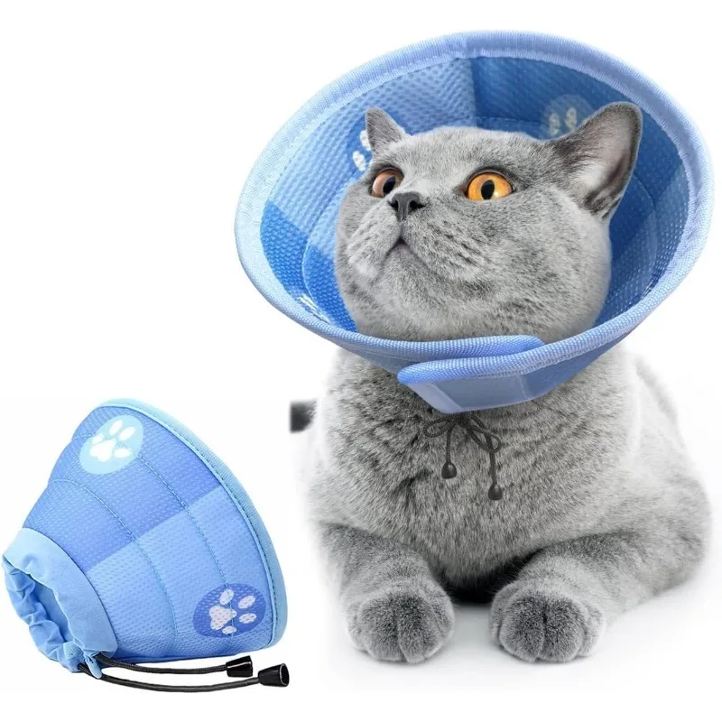 Adjustable Cat Cone Collar Soft Cute Cats Recovery Collar Protective Pet After Surgery Lightweight 1005007061851097