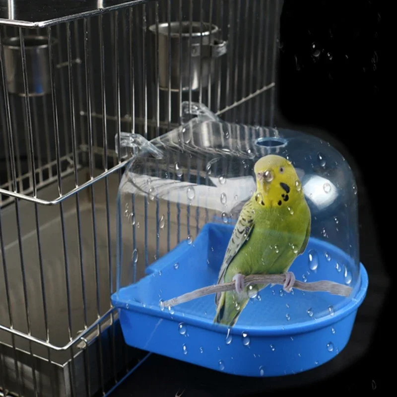 New Pet Bird Bath Box Parrot Bathing Tub Cage Accessories for Parakeet Canary Conure Birds 1005007070974770