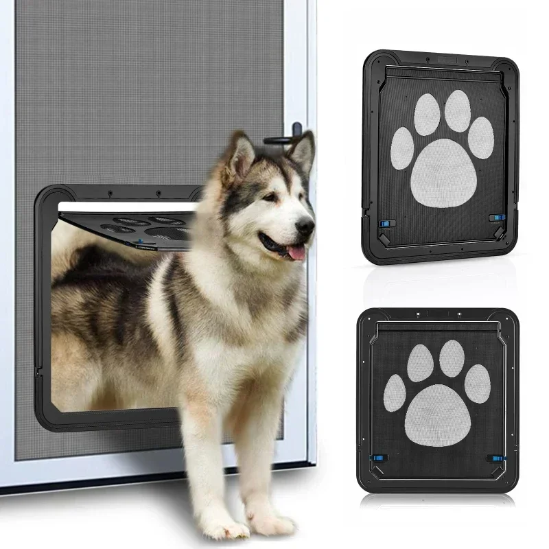 Pet Door New Safe Lockable Magnetic Screen Outdoor Dogs Cats Window Gate House Enter Freely Fashion 1005007097457245