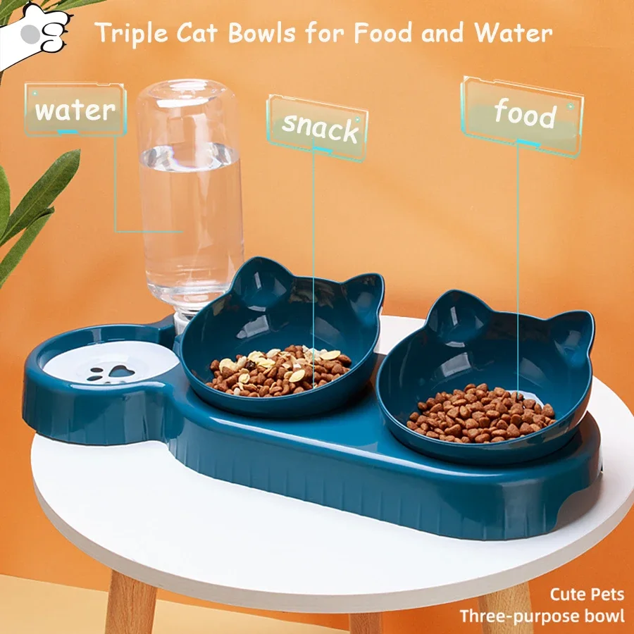 Cat Bowl Cat Food Bowl Double Bowl Neck Protection Automatic Drinking Bowl Anti Overturning Cat 1005007104322057