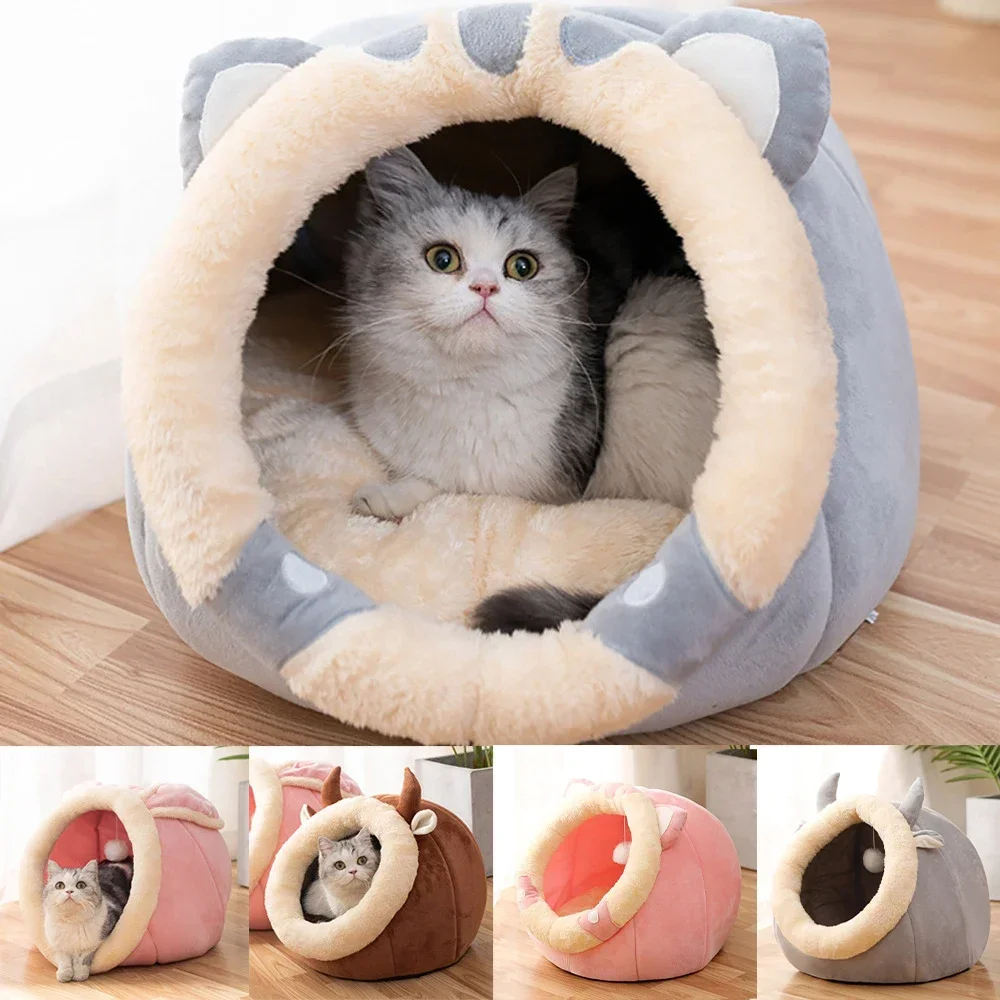 Cat Bed House Kennel Nest Round Pets Sleeping Cave Kitten Beds Pet Basket Cozy Kitten Lounger 1005007110544993