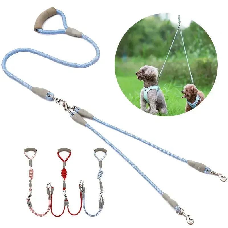 Dog Leash Walk Dog Leash Medium Double Dog Chain Double Lead One Tow Two Leads with Pet Supplies 1005007113049990