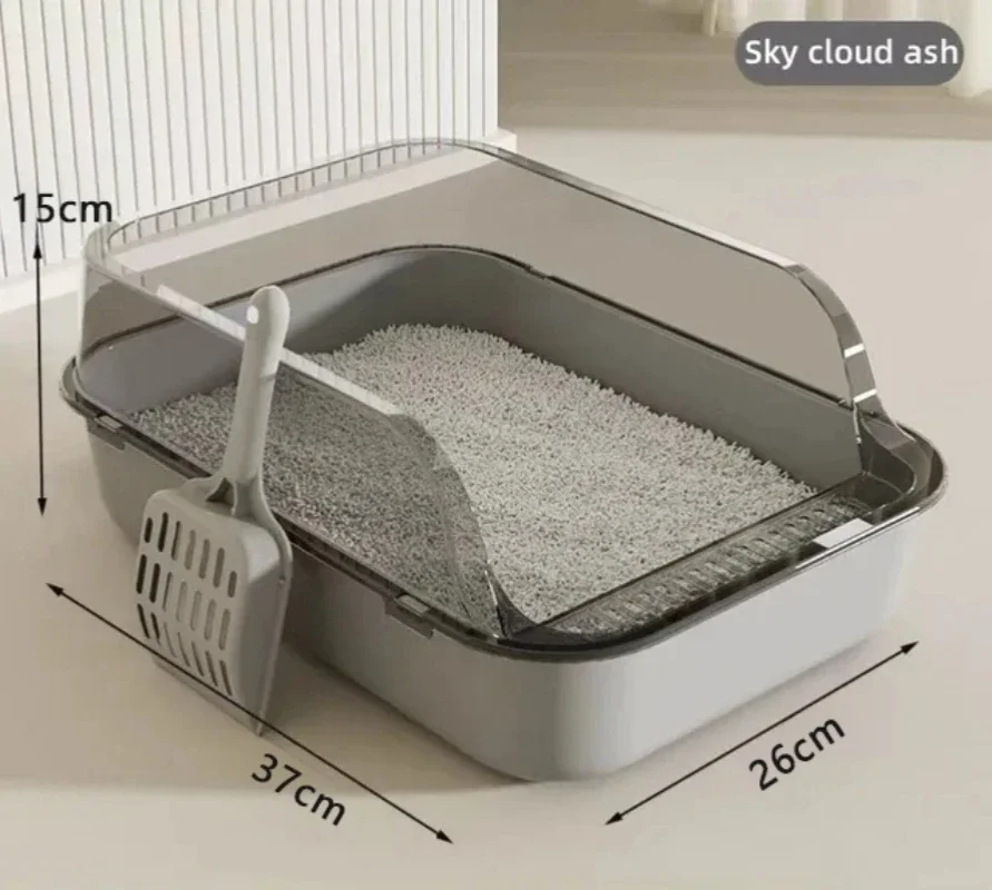 Kitty Sandbox Cat Litter Box Semi-enclosed Splashproof Cat Tray Cat Toilet Cleaning Basin Supplies 1005007124829106