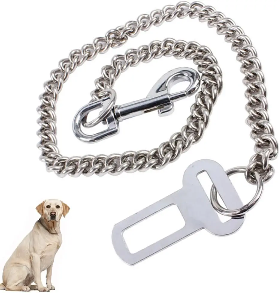 60cm Stainless Steel Dog Seat Belt No Chew Dog Seatbelt Pet Vehicle Safety Restraint Cable Car 1005007128677286