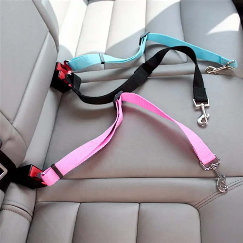 Adjustable Pet Cat Dog Car Seat Belt Pet Seat Vehicle Dog Harness Lead Clip Safety Lever Traction 1005007136231628