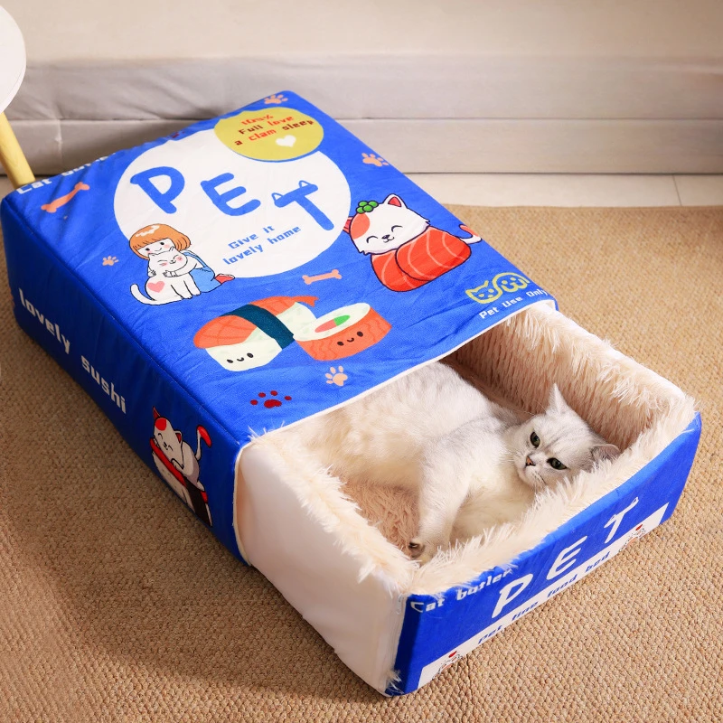 Cat Bed Pet and Dog Rectangular Fully Enclosed Security Biscuit Box Four-Season Universal 1005007144493910