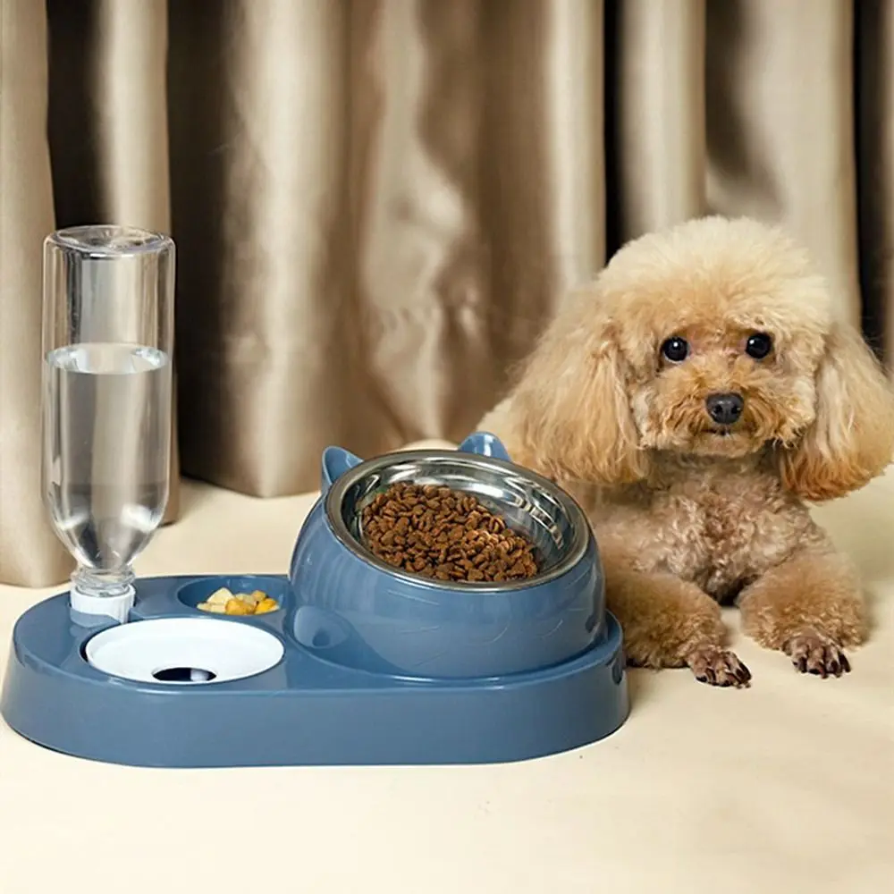 Food Container with Waterer Pet Waterer Feeder 2-in-1 Cat Bowl Water Dispenser Automatic Water 1005007149398369