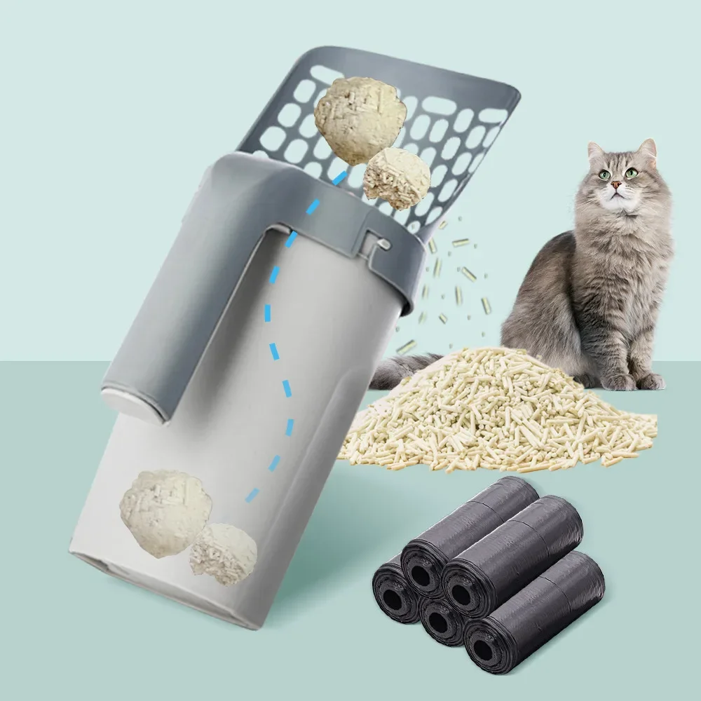 Cat Litter Shovel Scoop with Refill Bag For Pet Filter Clean Toilet Garbage Picker Cat Supplies Cat 1005007151254692
