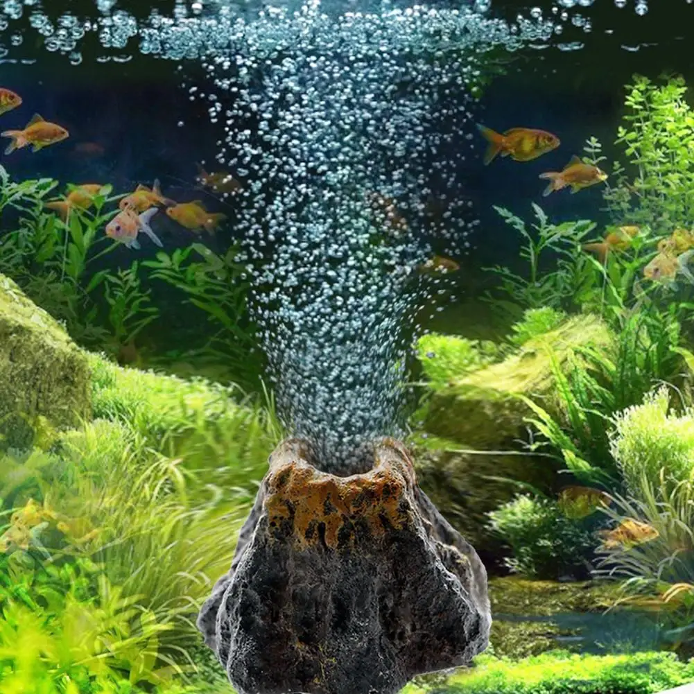Fish Tanks Landscaping Simulation Volcano Aquarium Accessories Rockery Ornaments Aeration Pump 1005007158716847