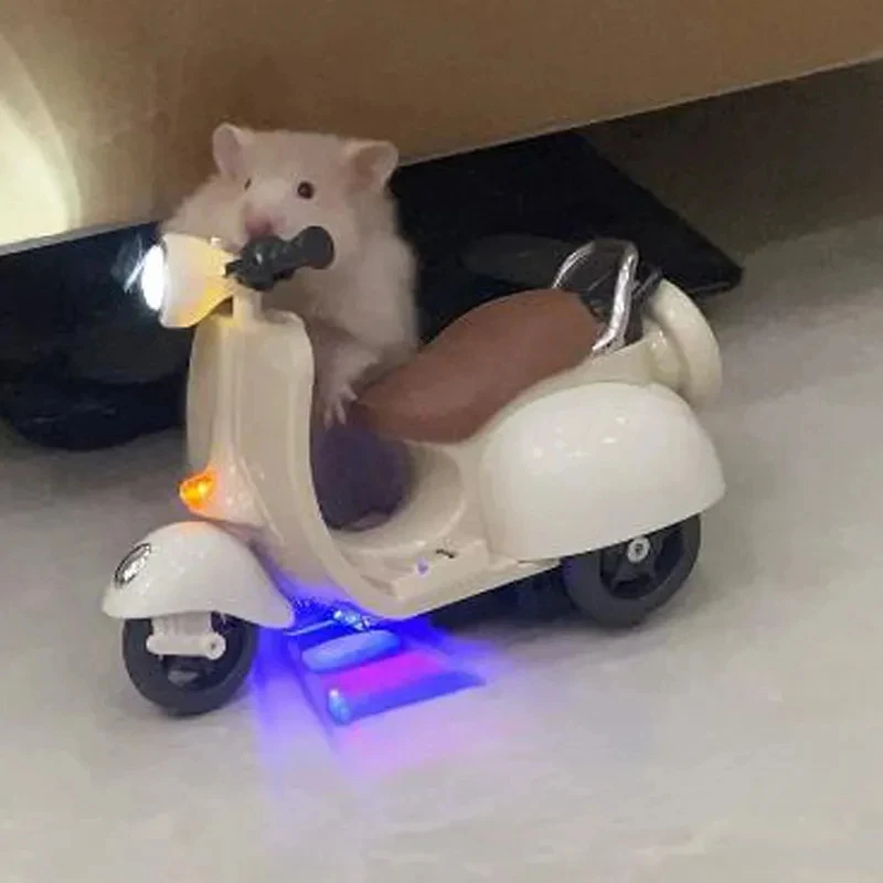 Hamster Toys 360-degree Rotation Motorcycle Lighting Electric Pet Rat Toy Hamster Accessories 1005007182081761