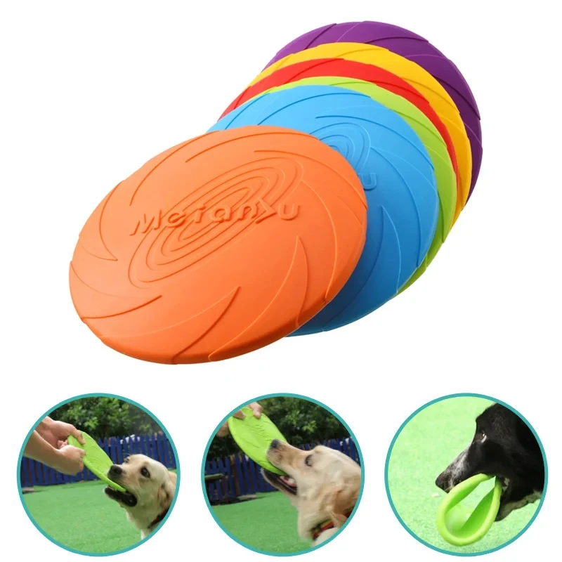 Dog Toy Flying Disc Silicone Material Sturdy Resistant Bite Mark Repairable Pet Outdoor Training 1005007184500806