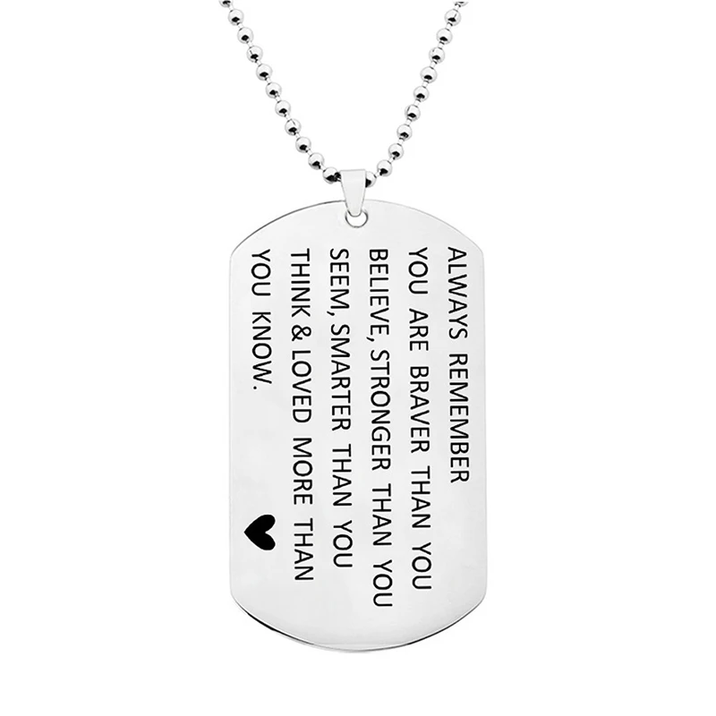 Engraved Inspirational Necklace Silver Plated Stainless Steel Dog Tag Necklaces For Men Women Gifts 1005007186464611