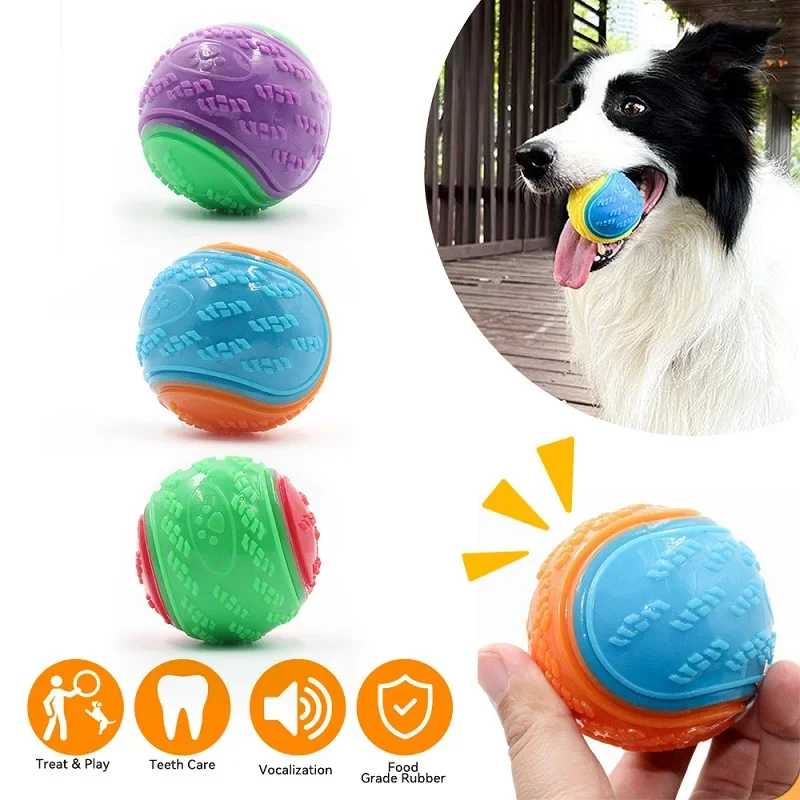 Dogs Interactive Toys Soft TPR Toys for Dog Pet Teeth Cleaning Bite Resistance Squeaky Dog Ball Toy 1005007187037301