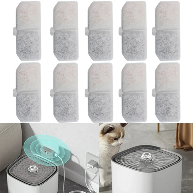 10/5PCS Cat Water Fountain Replacement Filter Elements Pet Drinking Bowl Auto Drinking Filter for 1005007192646331