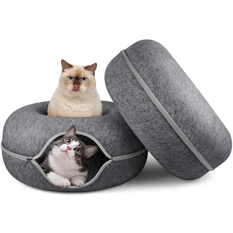 Donut Cat Bed Pet Cat Tunnel Interactive Game Toy Cat Bed Dual-use Spliceable Double-Layer 1005007195389034