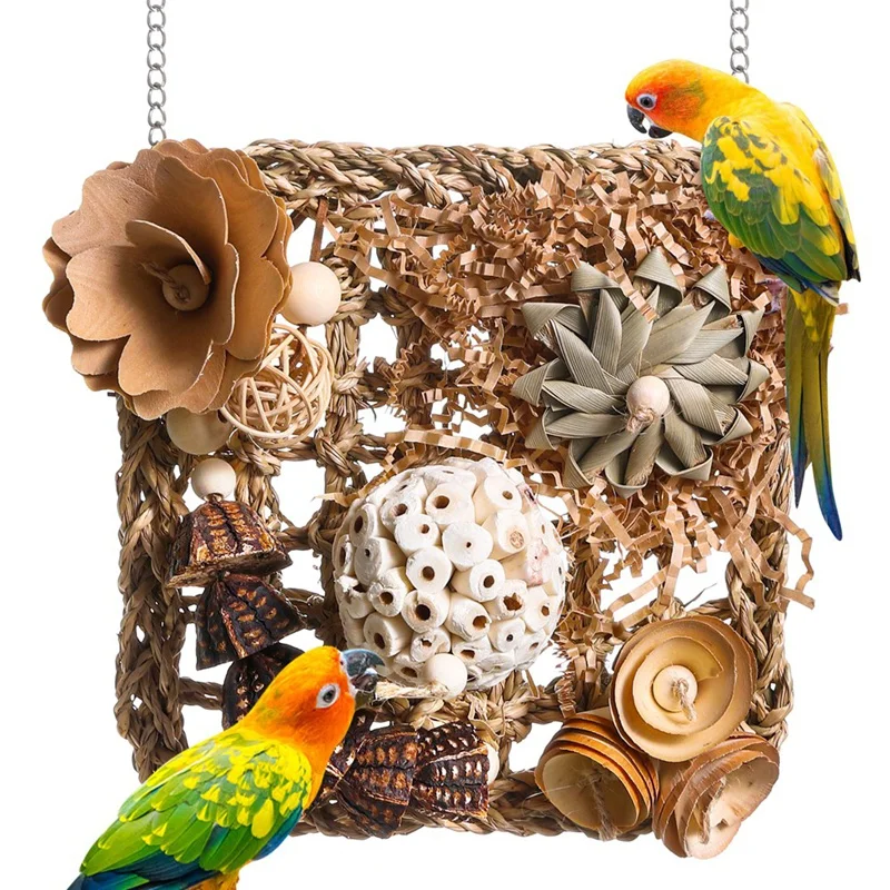 Bird Toys, Parakeet Toys Bird Foraging Toys Grass Mat Climbing Wall For Parakeet, Parrot, Cockatiel 1005007204586121