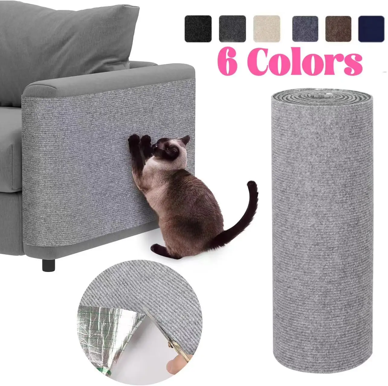 Cat Scratching Mat Self-Adhesive Trimmable Carpet Cat Scratching Post Carpet for Anti-scratching 1005007205537683