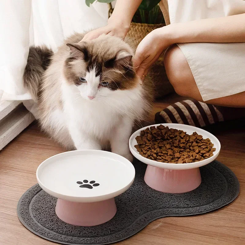 Cat Bowl Ceramic Pet Bowls Cat Dog Bowl Dish Pet Food Plate Kitten Water Dish Feeder Dog Bowl 1005007209061192