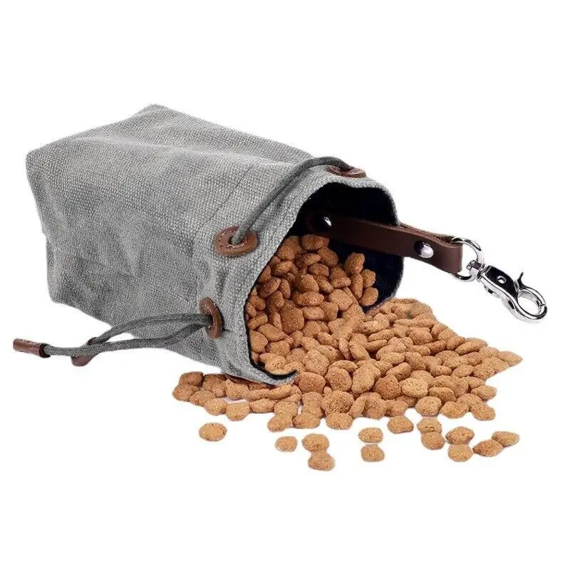 Canvas Dog Food Storage Pouch Drawstring Outdoor Pet Training Feeding Snack Bag Portable Dog 1005007209610730